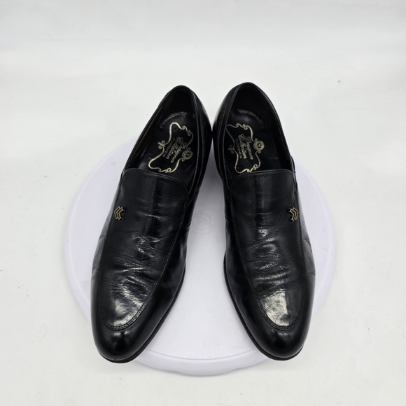 The Florsheim Shoe Men's 7.5 D Black Leather Loafers Slip-On Designer Collection - Picture 5 of 10